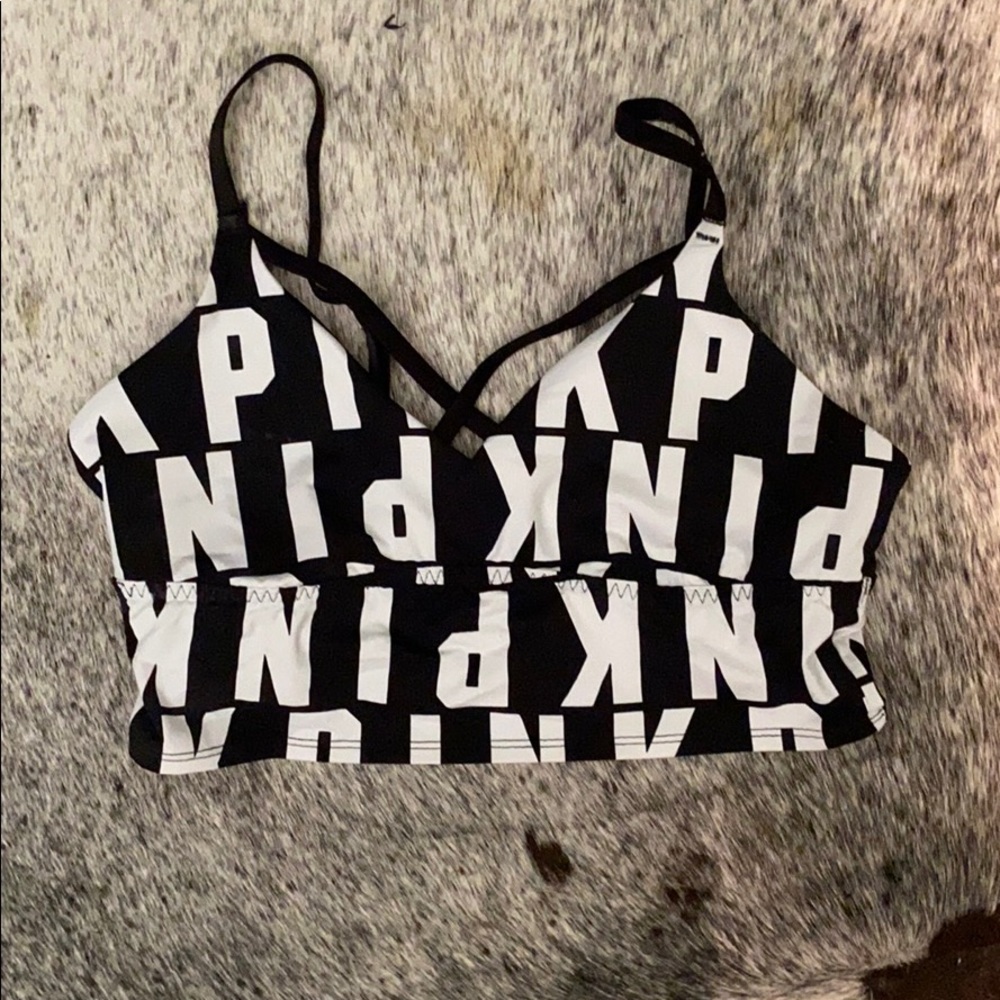 Pink sports bra